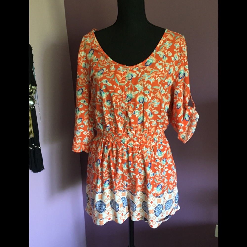 MinkPink floral romper Sz L